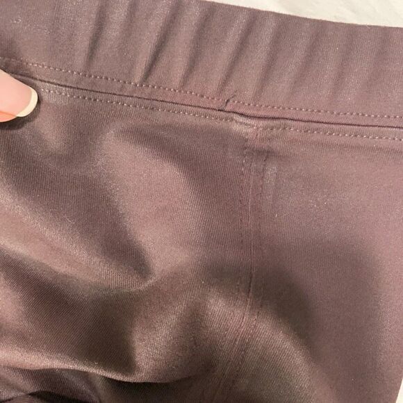 David Lerner Womens Solid Purple Plum Faux Vegan Leather Leggings Small - Picture 4 of 4